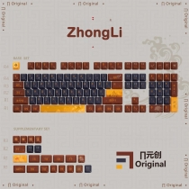 Zhongli 104+24 PBT Dye-subbed Keycaps Set for Cherry MX Mechanical Gaming Keyboard Black